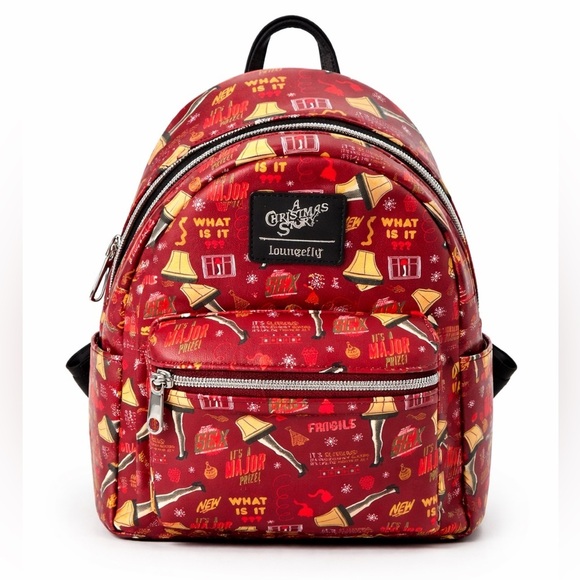 Loungefly A Christmas Story Leg Lamp Mini Backpack Red Holiday Movie Bag
